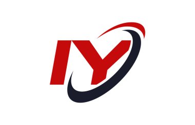 Iy Logo Swoosh elips kırmızı mektup vektör kavramı