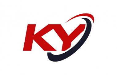 KY Logo Swoosh elips kırmızı mektup vektör kavramı