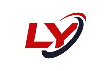 Ly Logo Swoosh elips kırmızı mektup vektör kavramı