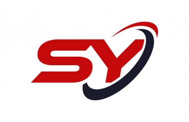 Sy Logo Swoosh elips kırmızı mektup vektör kavramı