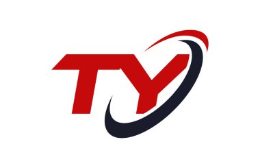 Ty Logo Swoosh elips kırmızı mektup vektör kavramı