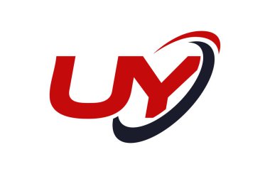 Uy Logo Swoosh elips kırmızı mektup vektör kavramı