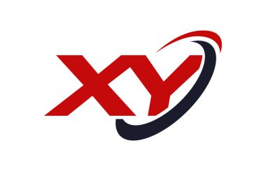 XY Logo Swoosh elips kırmızı mektup vektör kavramı
