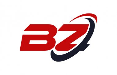 BZ Logo Swoosh elips kırmızı mektup vektör kavramı