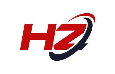 Hz Logo Swoosh elips kırmızı mektup vektör kavramı