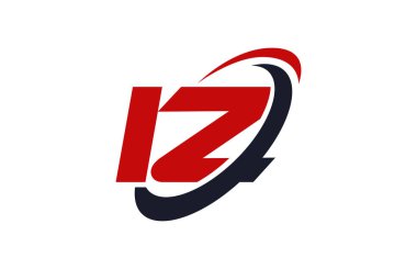 Iz Logo Swoosh elips kırmızı mektup vektör kavramı