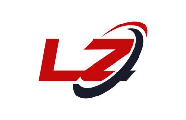 LZ Logo Swoosh elips kırmızı mektup vektör kavramı