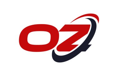 Oz Logo Swoosh elips kırmızı mektup vektör kavramı