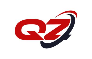 QZ Logo Swoosh elips kırmızı mektup vektör kavramı