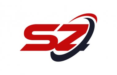 Sz Logo Swoosh elips kırmızı mektup vektör kavramı