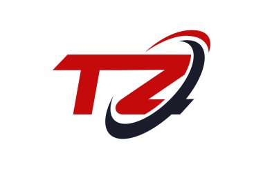 TZ Logo Swoosh elips kırmızı mektup vektör kavramı