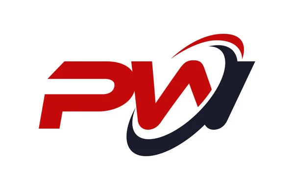 Λογότυπο Swoosh Έλλειψη Κόκκινο Γράμμα Διάνυσμα Έννοια — Διανυσματικό Αρχείο
