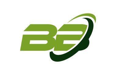 BB Logo Swoosh elips yeşil mektup vektör kavramı