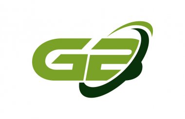 GB Logo Swoosh elips yeşil mektup vektör kavramı