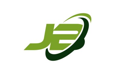 JB Logo Swoosh elips yeşil mektup vektör kavramı