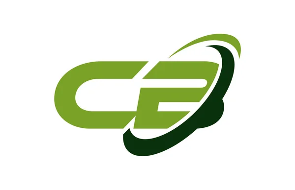 Logo Swoosh Elipse Verde Carta Vector Conceito —  Vetores de Stock