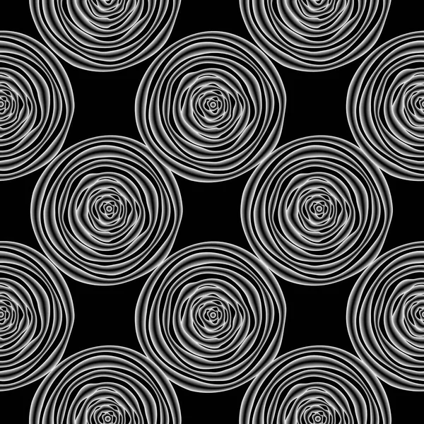Abstrakt sömlös bakgrund, cirklar, svart och vitt lutning — Stock vektor