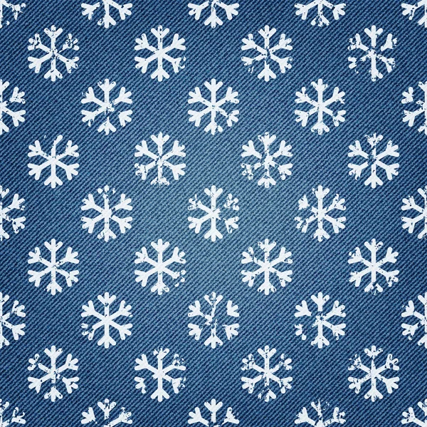 Denim background with snowflakes — Stock Vector