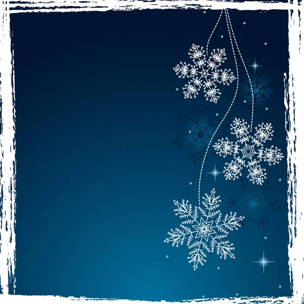 雪の結晶のバナーします。クリスマスと新年あけましておめでとうございますの背景 — ストックベクタ