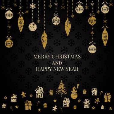 Yeni yıl ve neşeli Noel arka plan.