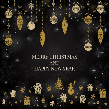 Yeni yıl ve neşeli Noel arka plan.