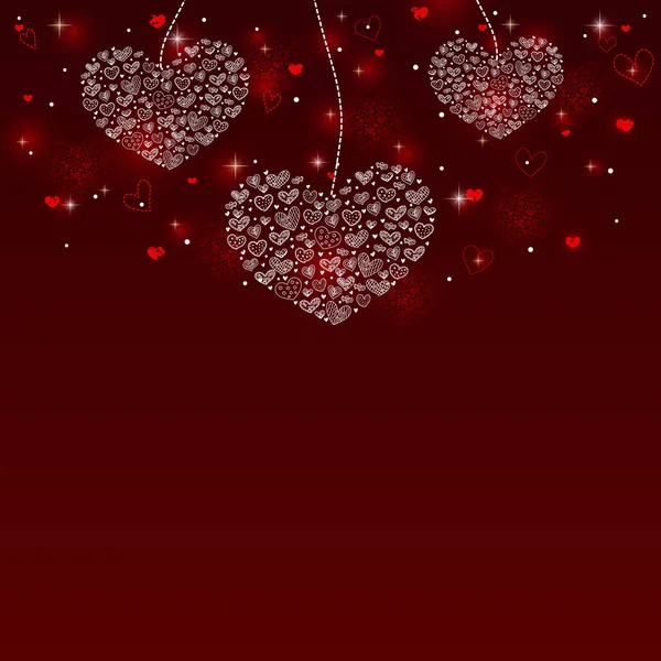 Hearts Holiday Background with place for your text. — Stock Vector