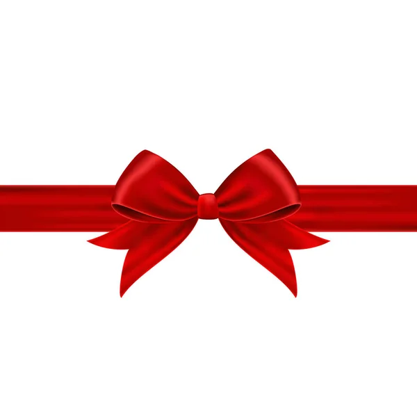 Arco de regalo rojo y cinta . — Archivo Imágenes Vectoriales