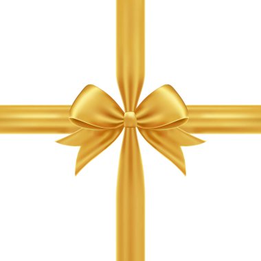 Altın hediye şerit ve yay.