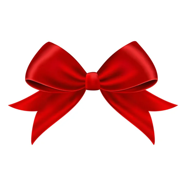 Red gift ribbon and bow. — Stock Vector