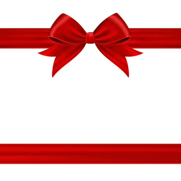 Cinta de regalo roja y lazo . — Vector de stock