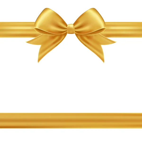 Gold Geschenkband und Schleife. — Stockvektor