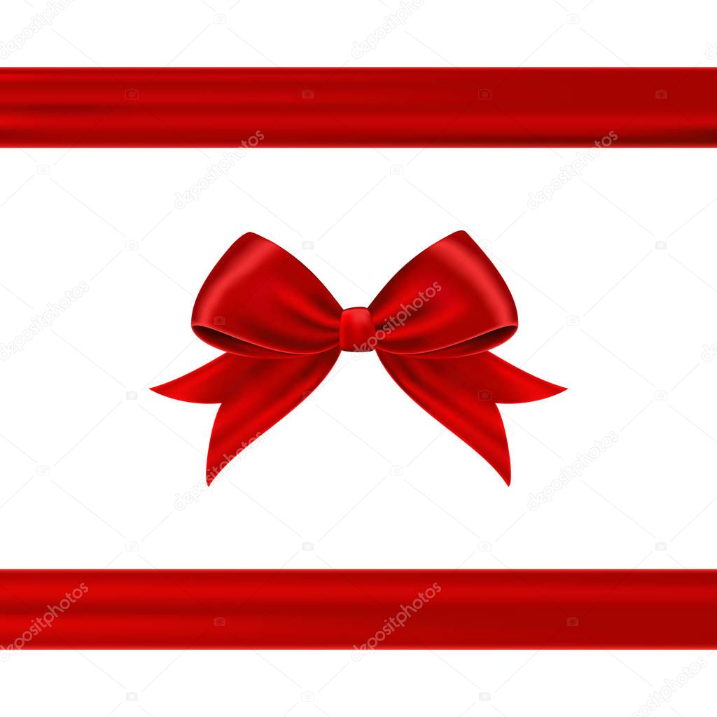 Red gift ribbon and bow.