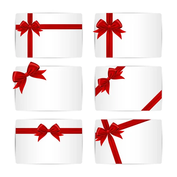Set di fiocco regalo rosso e nastro . — Vettoriale Stock