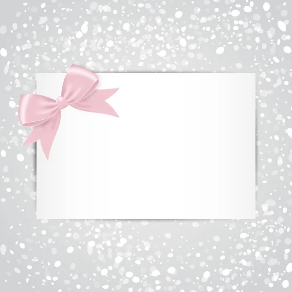 Tarjeta con lazo de regalo rosa y cinta . — Archivo Imágenes Vectoriales