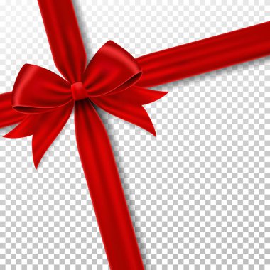 Kırmızı hediye şerit ve yay.