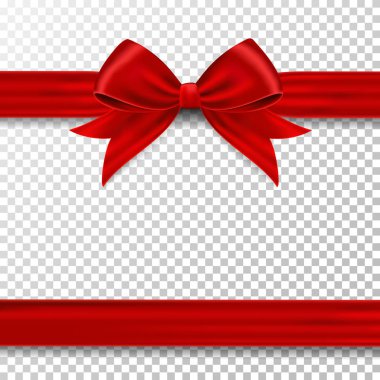 Kırmızı hediye şerit ve yay.