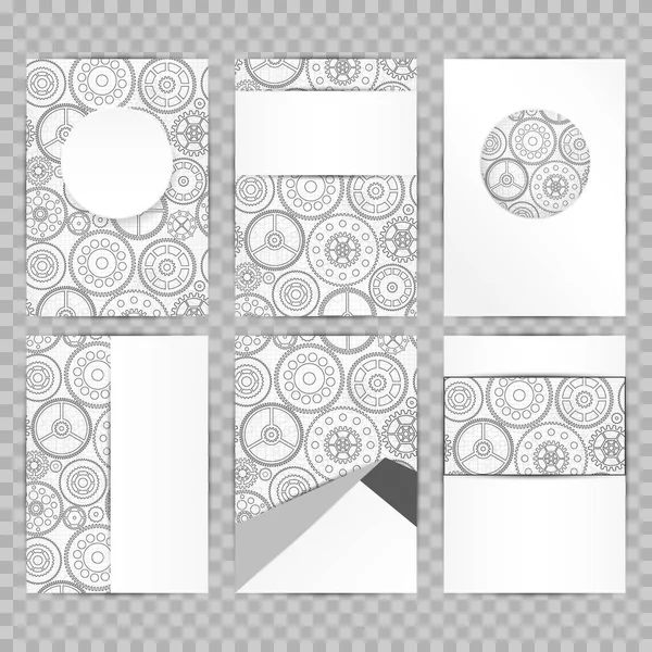 抽象模様のベクター デザイン テンプレートのセット。パンフレットのデザイン。黒と白. — ストックベクタ