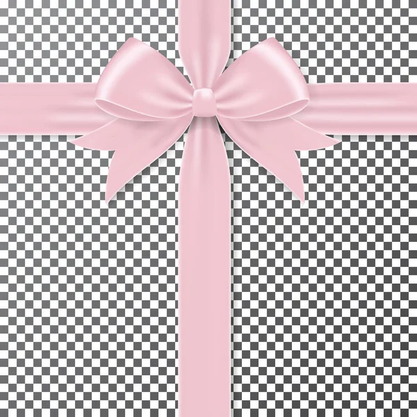Pink gift ribbon and bow. — Stock Vector