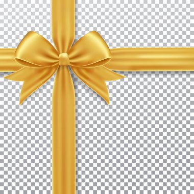 Altın hediye yay ve şerit.