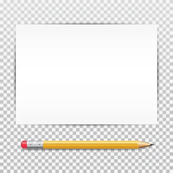 Ceruza fehér papírral. Mintája fel. Oktatási koncepció. Ceruza rajz. — Stock Vector