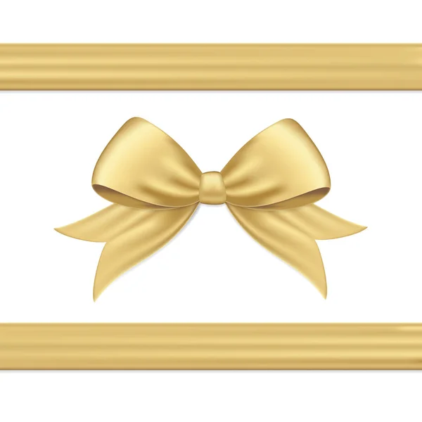 Arco de regalo de oro y cinta . — Vector de stock