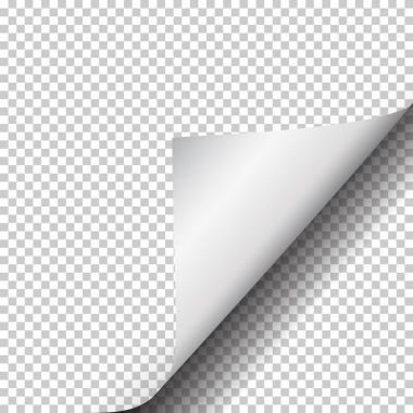 Şeffaf gölgeli gerçekçi kıvırcık sayfa köşesi.