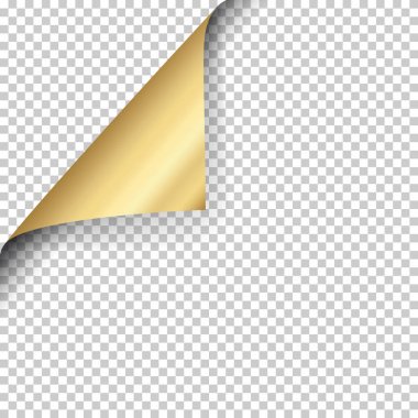 Şeffaf gölgeli gerçekçi kıvırcık sayfa köşesi.