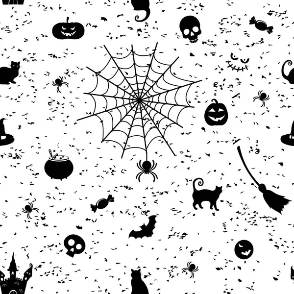 Feliz Halloween patrón sin costuras. Textura infinita para papel pintado, fondo de página web y papel de envolver . — Archivo Imágenes Vectoriales