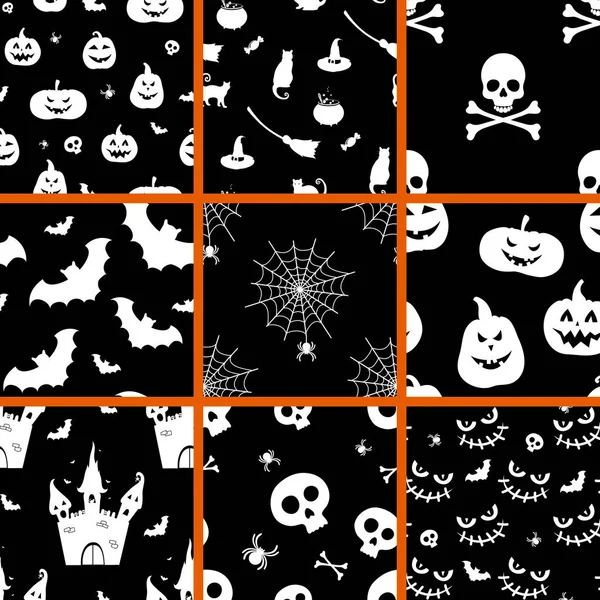 Happy Halloween sömlösa mönster. Ändlösa textur för tapet, webbsidans bakgrund och omslagspapper. — Stock vektor