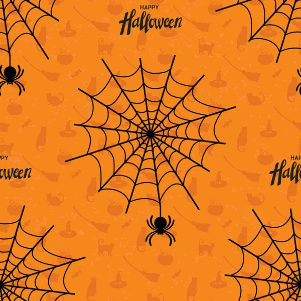 Feliz Halloween patrón sin costuras. Textura infinita para papel pintado, fondo de página web y papel de envolver . — Archivo Imágenes Vectoriales