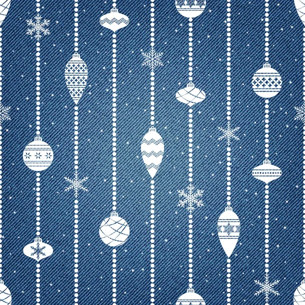 Fondo de mezclilla con patrón de Navidad . — Archivo Imágenes Vectoriales