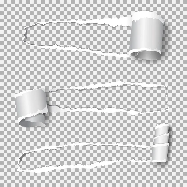 현실적인 벡터 텍스트에 대 한 공간으로 찢어진 가장자리 찢어진 종이 (종이에 구멍). — 스톡 벡터