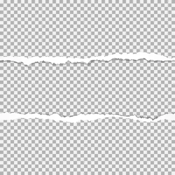 Bords de papier déchirés, sans couture horizontalement . — Image vectorielle