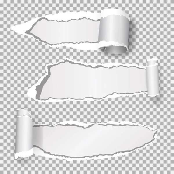 Papel rasgado vector realista (agujero en el papel) con bordes rasgados con espacio para el texto . — Vector de stock
